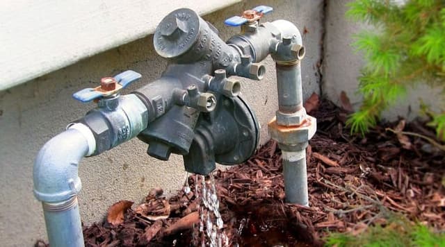 Backflow preventer assembly installed on a water line